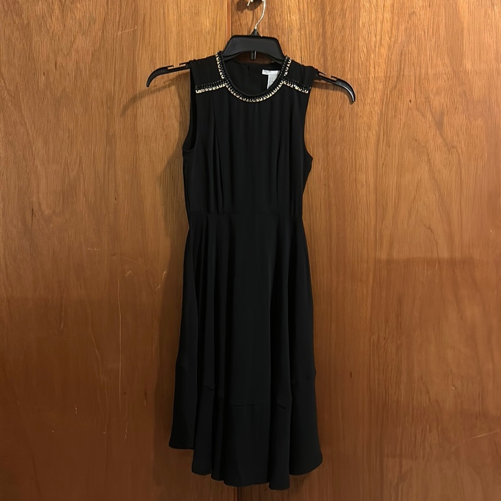 H&M black sleeveless dress with beaded neckline detail size 4